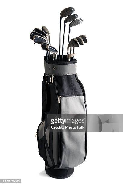 golf bag and clubs - xxxlarge - golf bag stock pictures, royalty-free photos & images