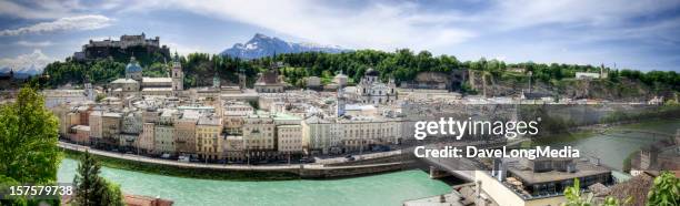 panorama de verão de salzburg (xxxl - catedral de salzburgo imagens e fotografias de stock