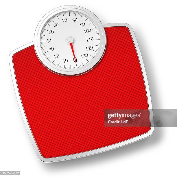 bathroom scale isolated on withe - balansvåg bildbanksfoton och bilder