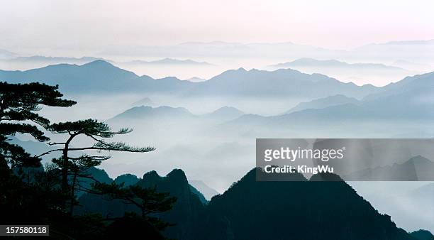 mountain mist - huangshan bildbanksfoton och bilder