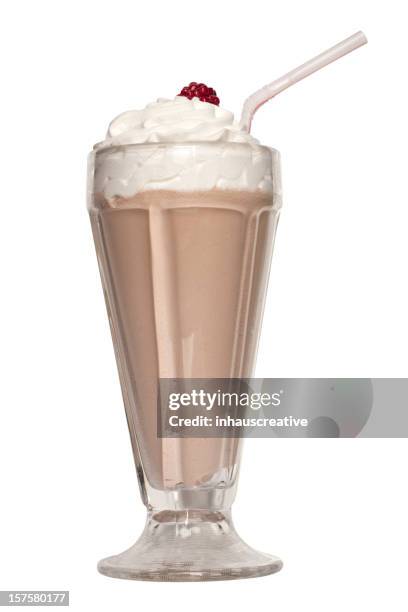 chocolate milkshake - old fashioned drink isolated stock pictures, royalty-free photos & images