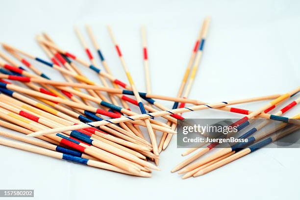 mikado game in progress - mikado stock pictures, royalty-free photos & images