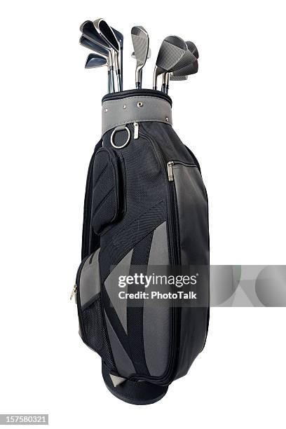 bolsa de golf y clubes, xxxl - bolsa de golf fotografías e imágenes de stock
