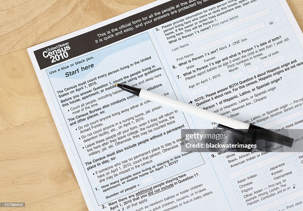 Census Us Example Form Us Census Form High-Res Stock Photo - Getty Images