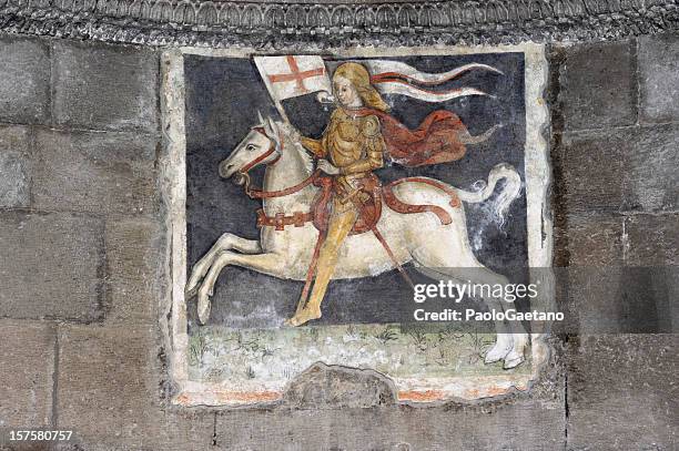 medieval fresco - medieval knight stock pictures, royalty-free photos & images
