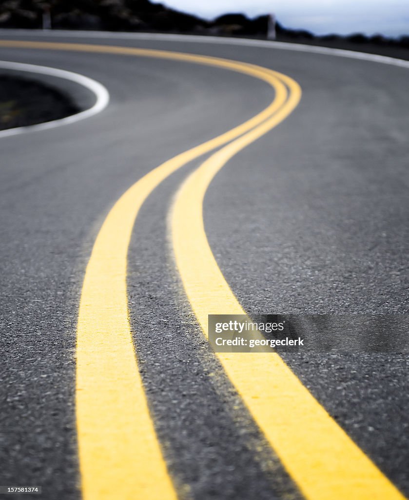 Winding Yellow Road Line