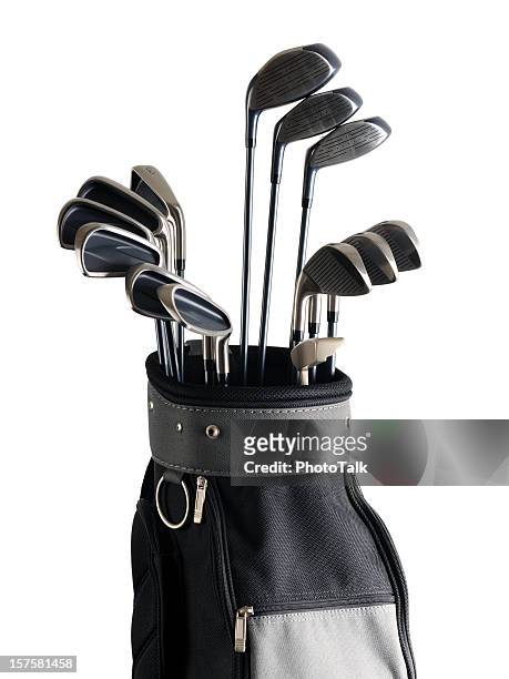 golf bag and clubs - xlarge - golf bag stock pictures, royalty-free photos & images