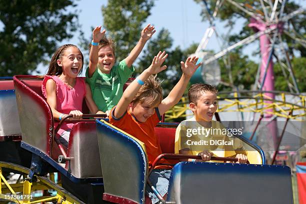 roller coaster - amusement ride stock pictures, royalty-free photos & images