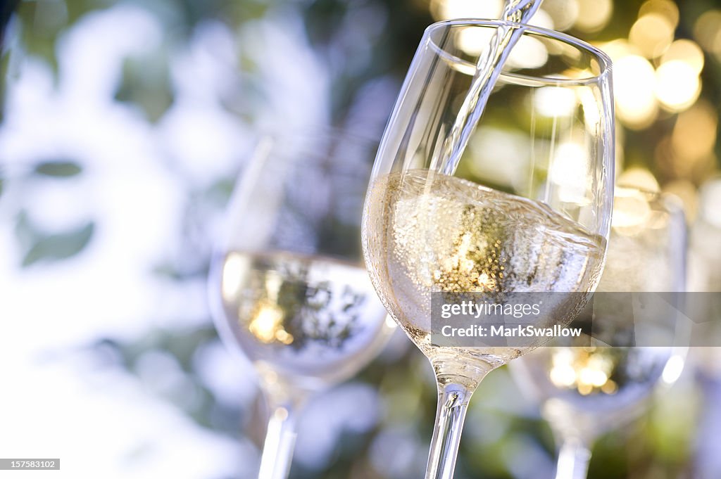 Wine being poured into glass