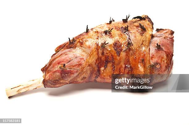 roast leg of lamb - leg of lamb stock pictures, royalty-free photos & images