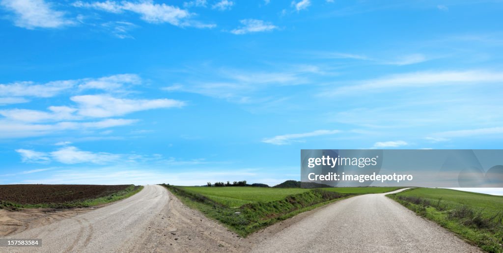 Empty forked road
