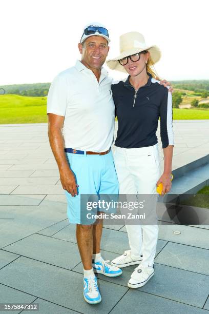 Peter Marsh and Erika Marsh attend Rivage Bal Harbour And Six Fisher Island Residences Cocktail At The Bridge Club on July 27, 2023 in Bridgehampton,...