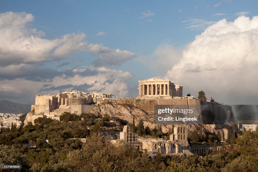 Luftbild von der Akropolis in Athen