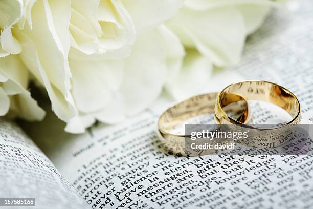 bible wedding rings - wedding rings stock pictures, royalty-free photos & images