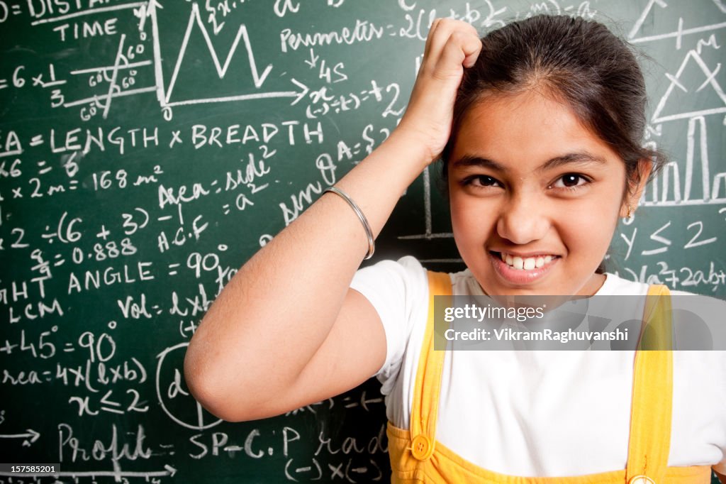 Frumpy Mathmatics Students Confused Indian Girl Student With Mathematics Problems High-Res Stock ...