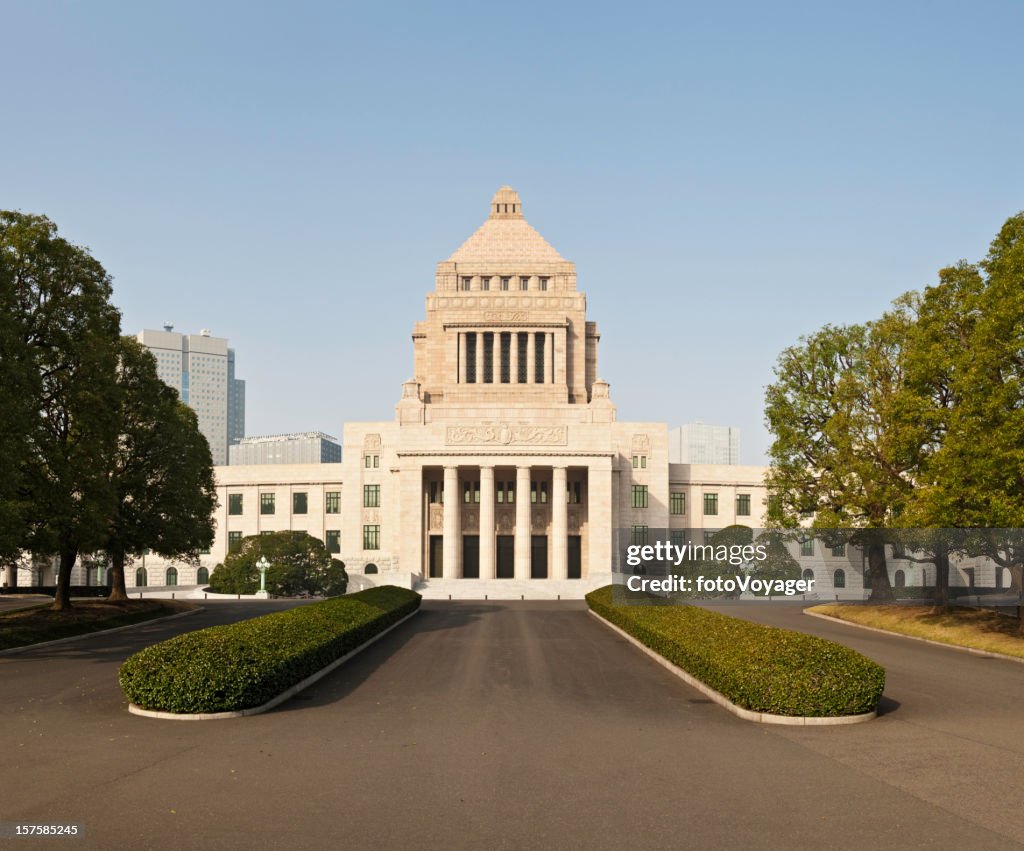 Japan National Diet Building legislature parliament house Kokkai-gijido springtime Tokyo