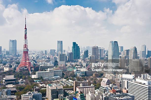 tour de tokyo-ville de gratte-ciel de roppongi minato-ku métropole aérienne de cityscape japon - tokyo world trade center photos et images de collection