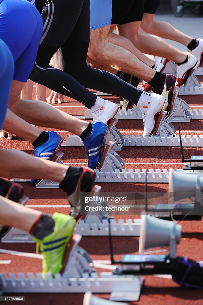 Athletes ready for start