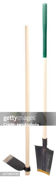 enxadão & pá - enxada-equipamento-de-jardinagem - fotografias e filmes do acervo