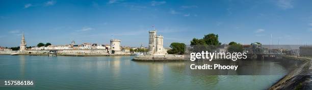 la rochelle harbour panoramic - la rochelle stock pictures, royalty-free photos & images