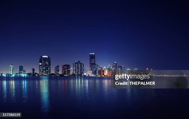 miami at night - florida usa bildbanksfoton och bilder