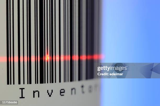 bar code of inventory - labeling stockfoto's en -beelden