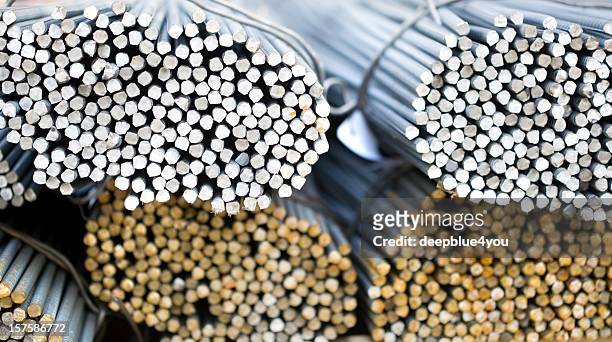 steel bars used in construction - ferro metal stock pictures, royalty-free photos & images