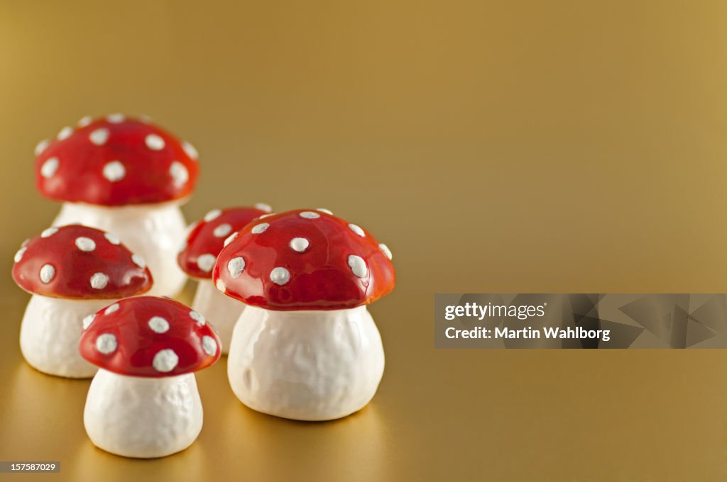 Mushrooms on gold