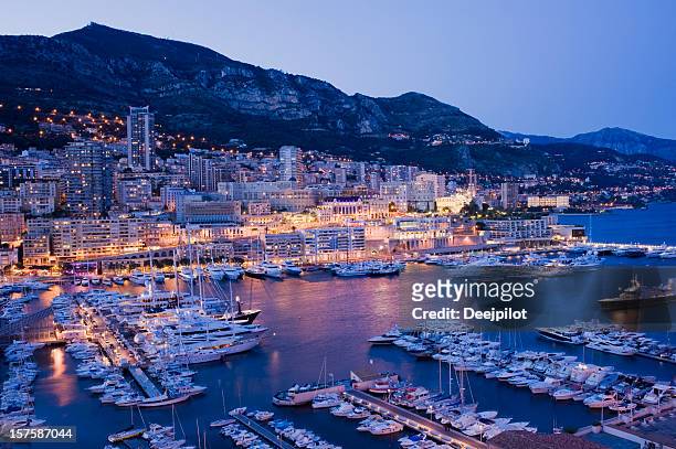 monaco harbour and marina in monte carlo - monaco stock pictures, royalty-free photos & images