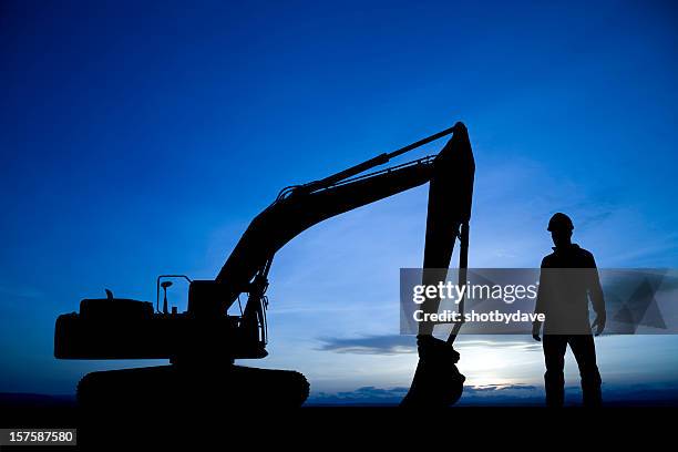 construction at dusk - miner stock pictures, royalty-free photos & images