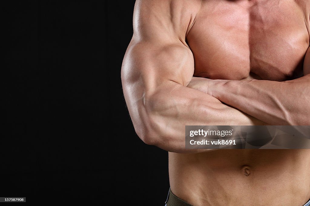 Bonito macho muscular do corpo detalhe