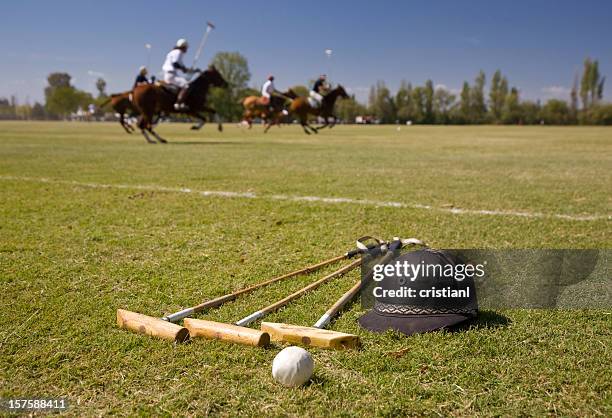 match de polo - polo mallet photos et images de collection