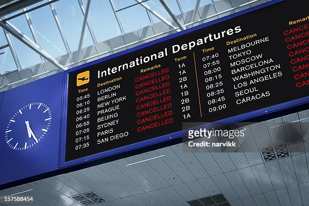 all flights cancelled - arrival stock pictures, royalty-free photos & images