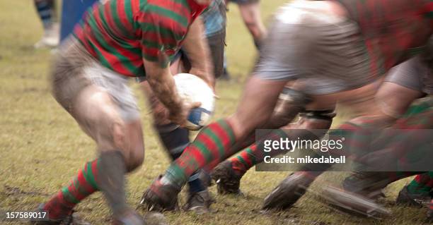 action at the back of a scrum - rugby boot stock pictures, royalty-free photos & images