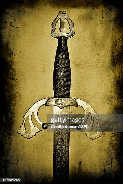 medieval steel sword - excalibur stock pictures, royalty-free photos & images