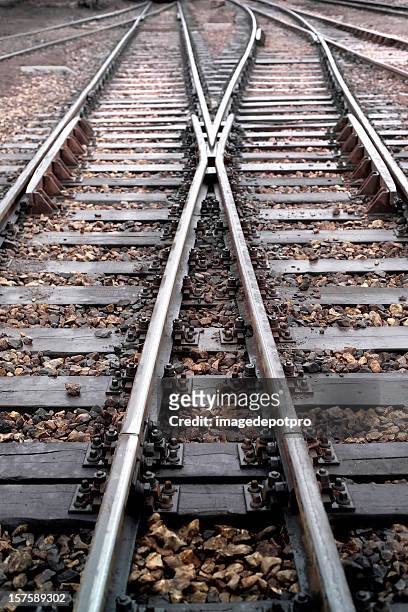 forked railroad - rail freight stock pictures, royalty-free photos & images