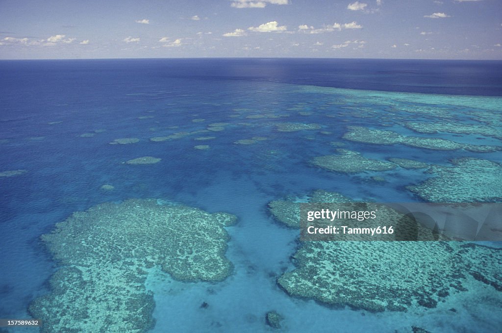 Aerial view of the Great Barrier Reef