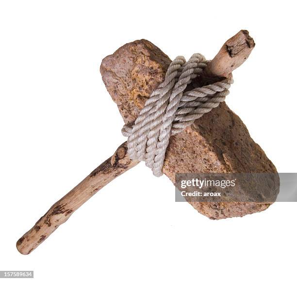 stone  hammer - stone age stockfoto's en -beelden