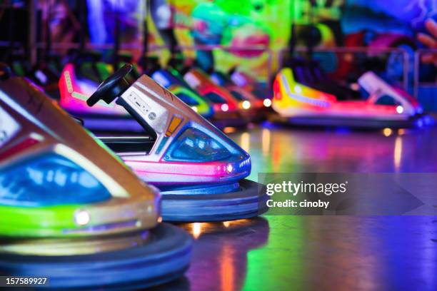 bumper cars - bumper car stock pictures, royalty-free photos & images