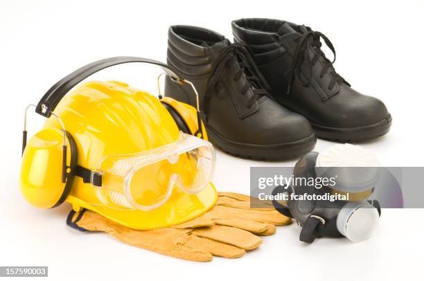industrial safety workwear. - veiligheidsartikelen stockfoto's en -beelden