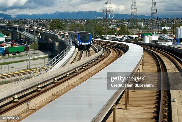 sky train - vancouver train stock pictures, royalty-free photos & images