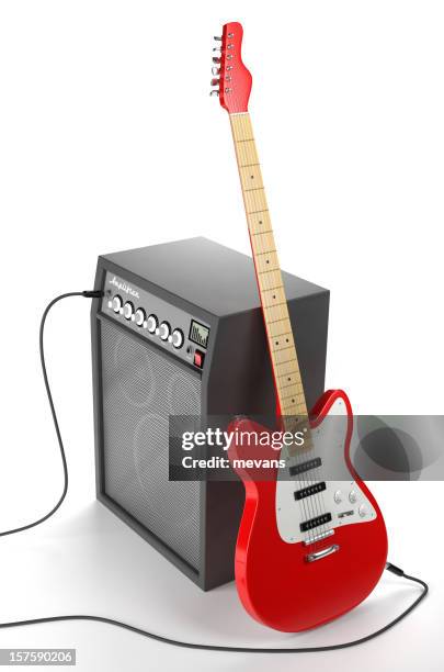 verstärker und electric guitar - guitar isolated stock-fotos und bilder