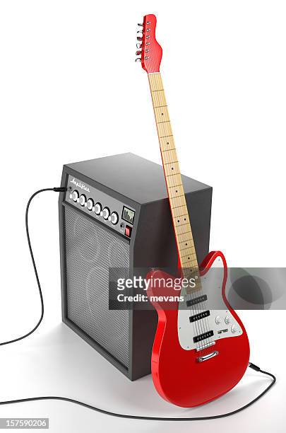 amplifier and electric guitar - amplifier 個照片及圖片檔