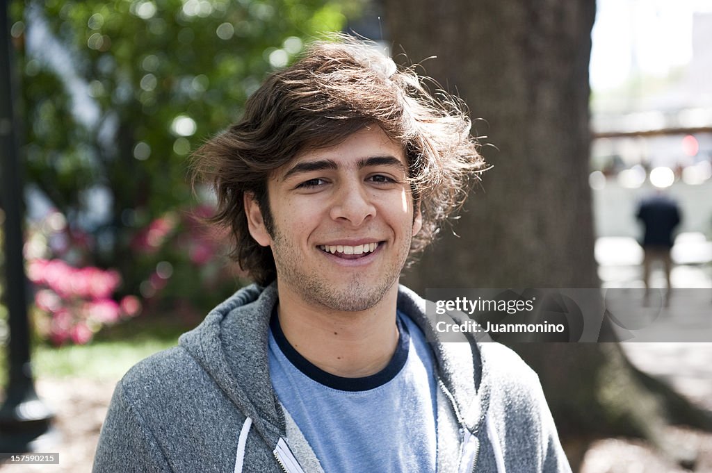 Smiling Hispanic College Student