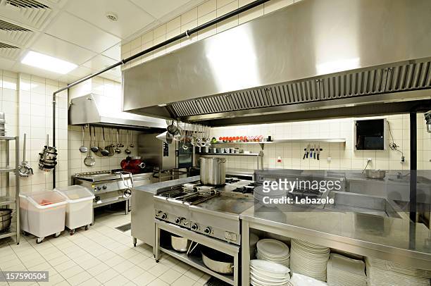 commercial kitchen - commercial kitchen stock pictures, royalty-free photos & images