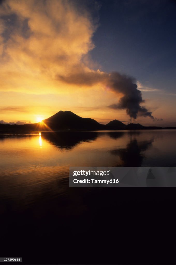 Volcanic Sunrise at Tavurver volcano, Rabaul , Papua New Guinea