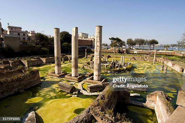 roman temple in pozzuoli, bay of naples, italy - pozzuoli stock pictures, royalty-free photos & images