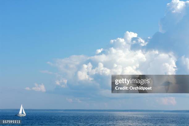 sailing on lake huron - bon voyage stock pictures, royalty-free photos & images