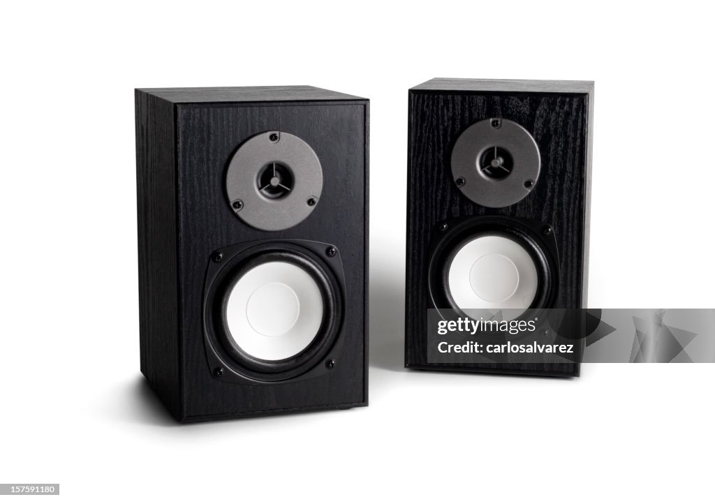 Stereo loudspeakers w/clipping path