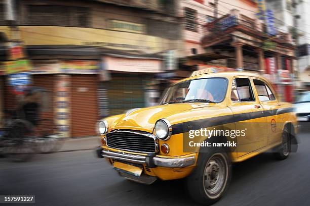 taxi in calcutta, india - taxi stock pictures, royalty-free photos & images